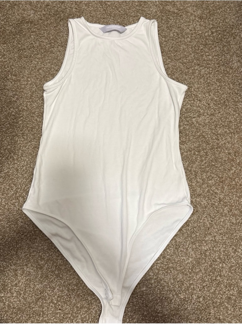 White Sleeveless One-Piece Bodysuit